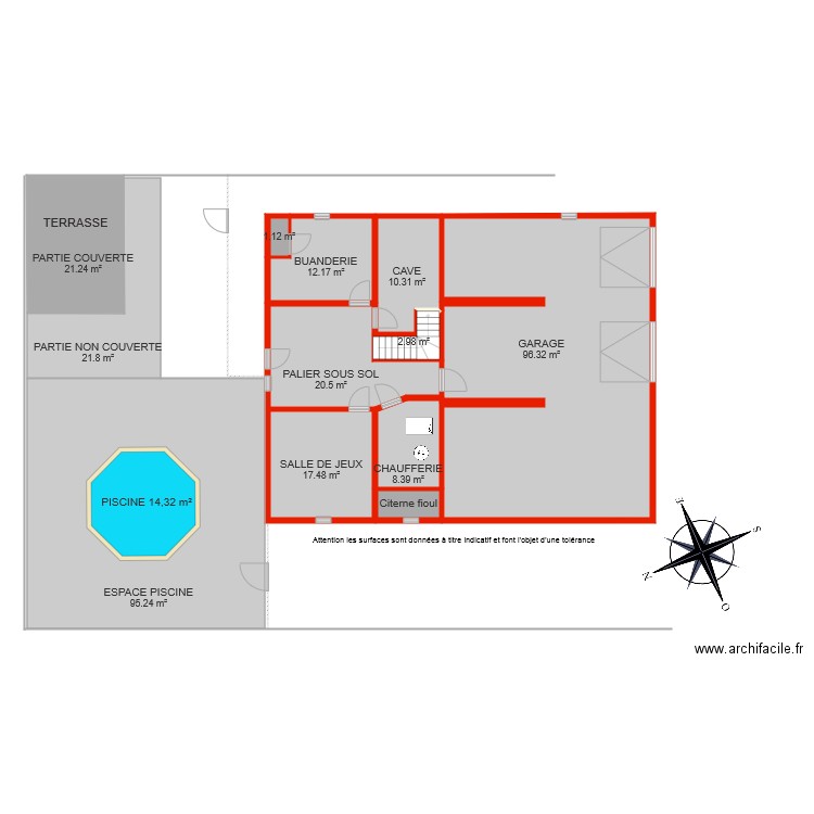 BI 5650 sous sol côté. Plan de 0 pièce et 0 m2