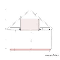 plan en coupe avec dalle béton et espace habitable étage