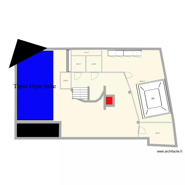 Sous Sol Romainville Mairie simulation cote reelle. Plan de 