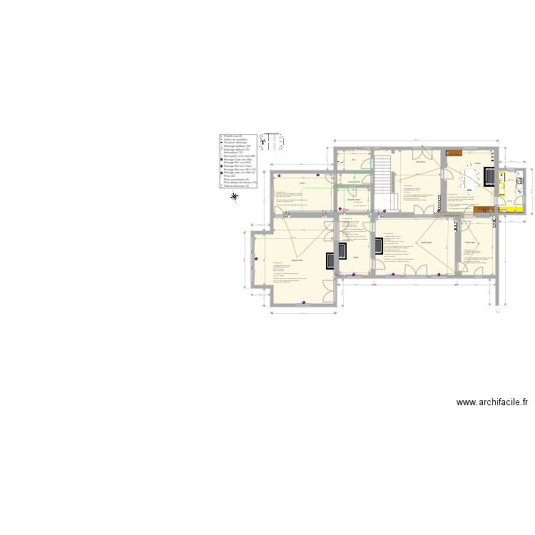 Briennon Elect Partage. Plan de 32 pièces et 462 m2