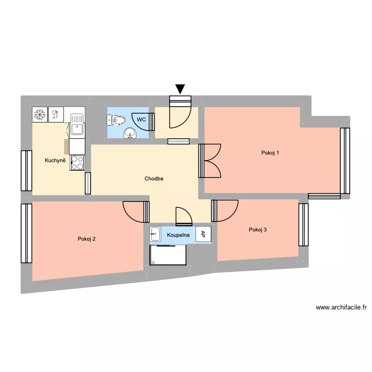ČS. legi&iacute; 2820, byt 9. Plan de 15  et 180 m²