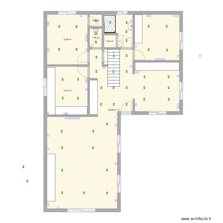 Maison Villevert 2. Plan de 8 pièces et 115 m2