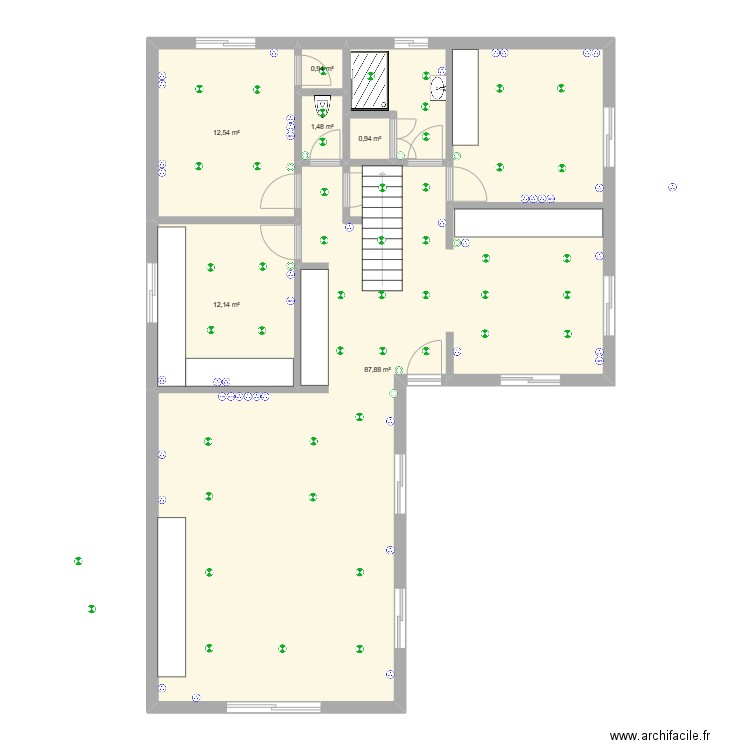 Maison Villevert 2. Plan de 6 pièces et 116 m2