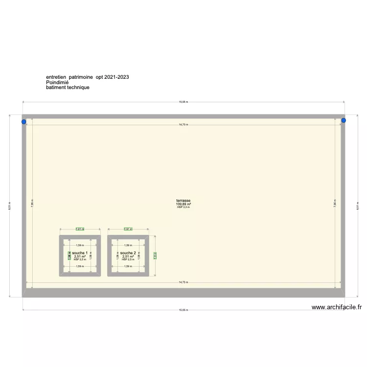 batiment technique opt Poindimié. Plan de batiment technique opt Poindimié. Plan de