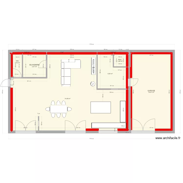 Maison V3 REZ DE CHAUSEE. Plan de 
