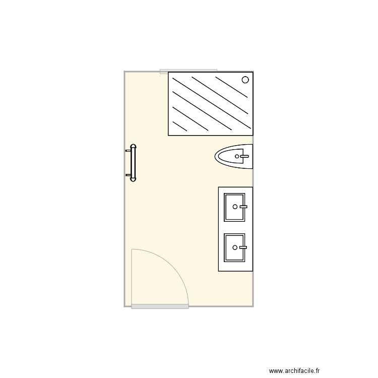 Sdb 1. Plan de 1 pièce et 6 m2