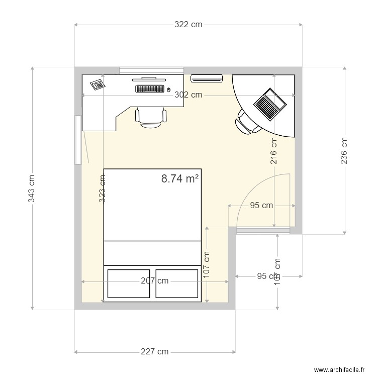 chambre fanny. Plan de 0 pièce et 0 m2