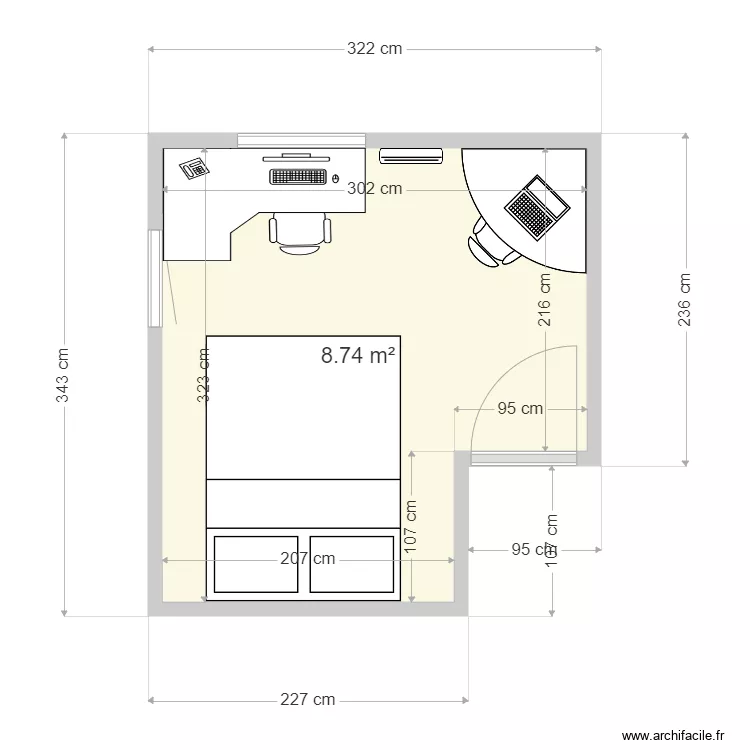chambre fanny. Plan de 