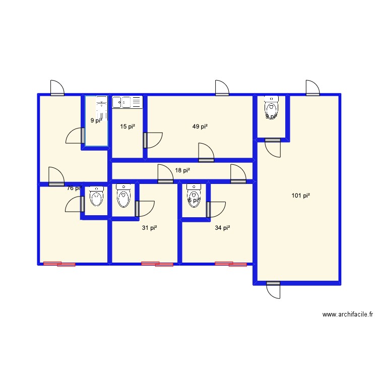 Rapha. Plan de 10 pièces et 32 m2