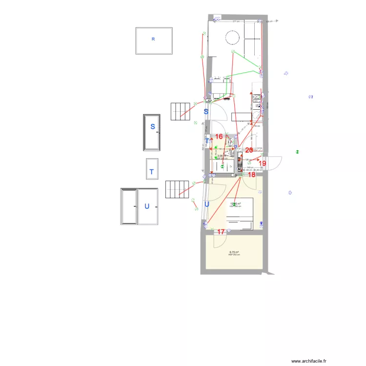 Qta Pequena studios mesures. Plan de 