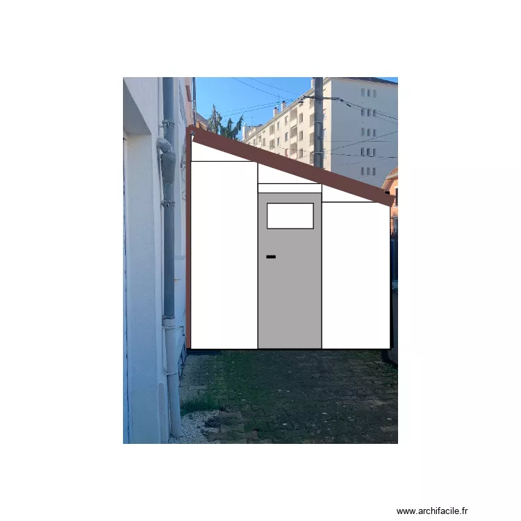 Entr&eacute;e garage moto. Plan de 