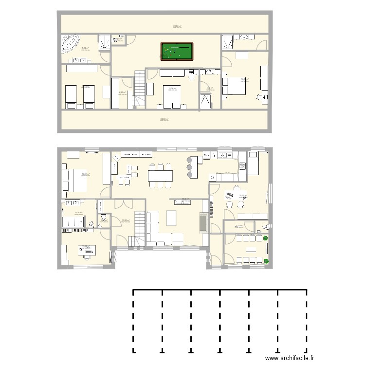 maison indépendant. Plan de 18 pièces et 275 m2