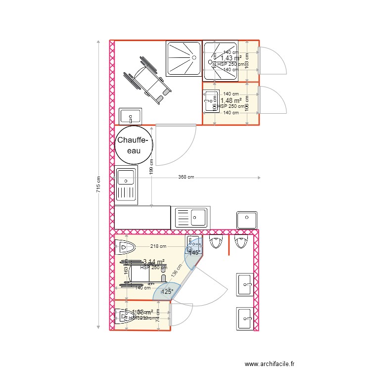 Projet Sanitaires camping V4 26 m². Plan de 0 pièce et 0 m2