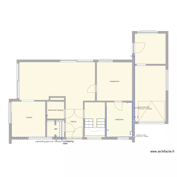 aanvoer waterleiding +water. Plan de aanvoer waterleiding +water. Plan de