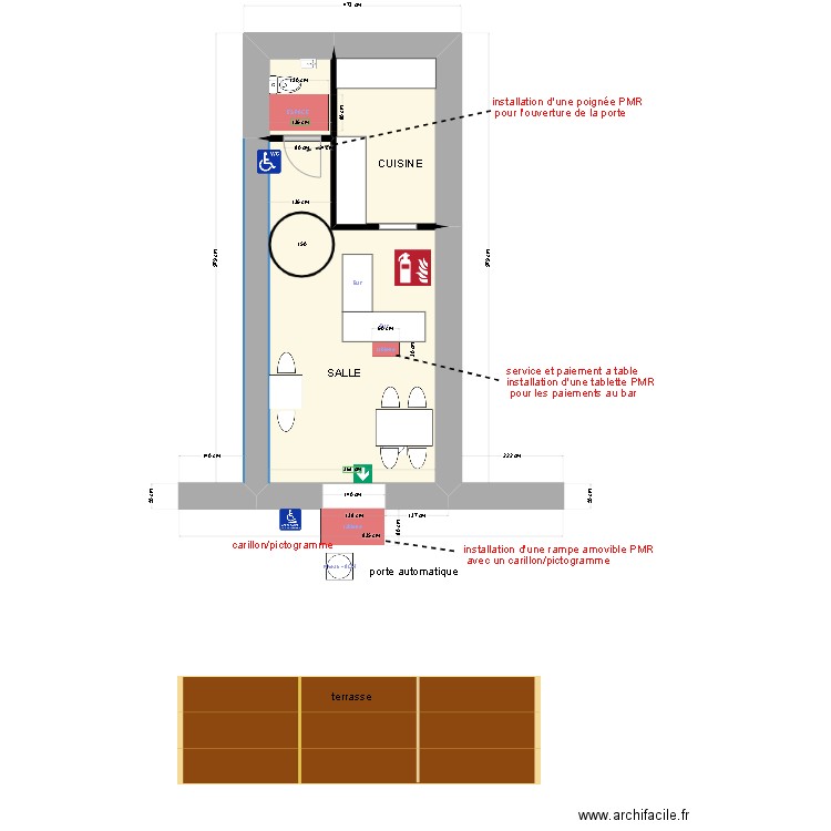 yum yum travaux V2. Plan de 3 pièces et 33 m2