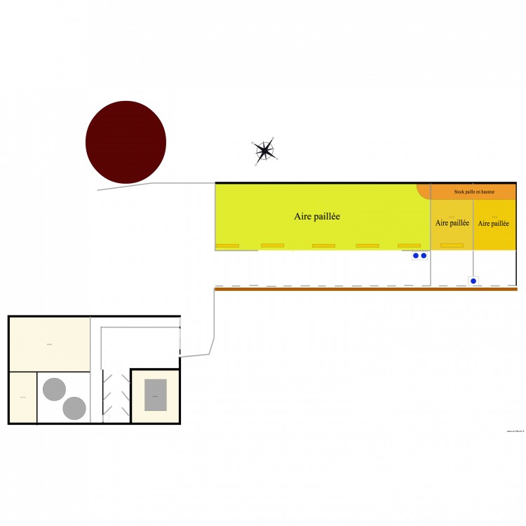 Bâtiment vaches laitière et génisses . Plan de 0 pièce et 0 m2