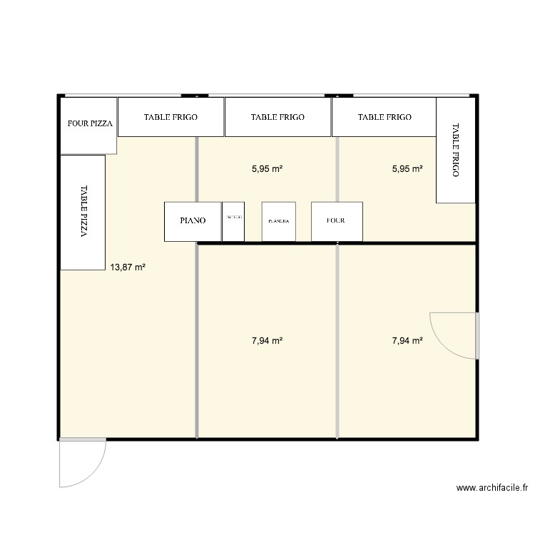 PLAN3. Plan de 5 pièces et 42 m2