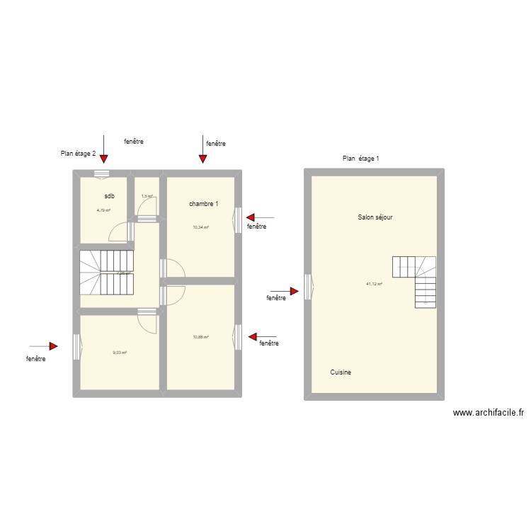 GARNIER PLAN MAISON ET SDB. Plan de 0 pièce et 0 m2