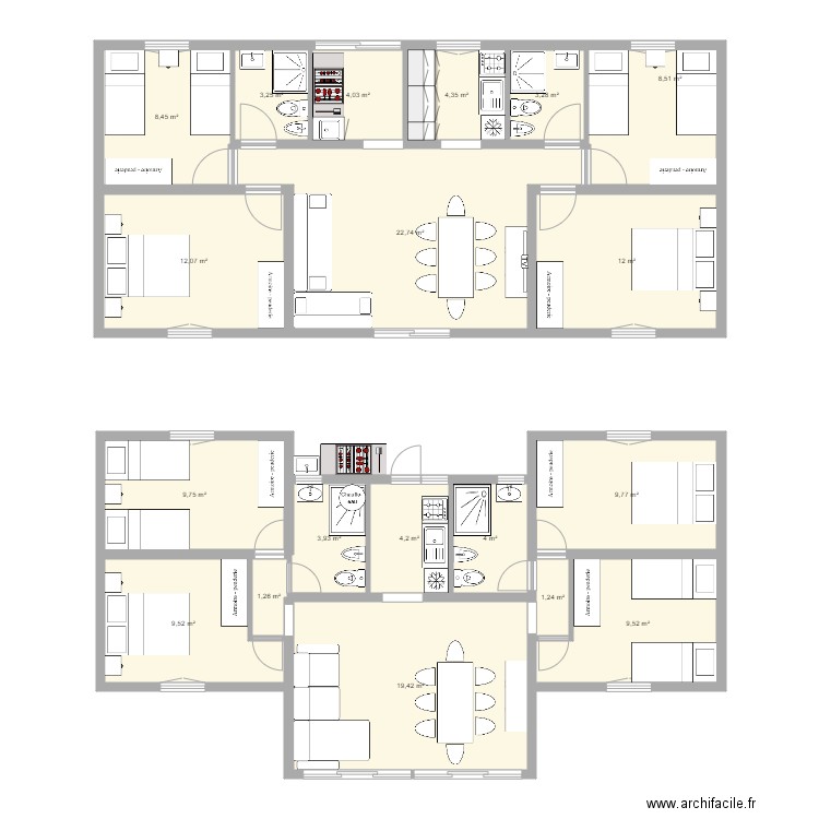 cabaña 4. Plan de 0 pièce et 0 m2