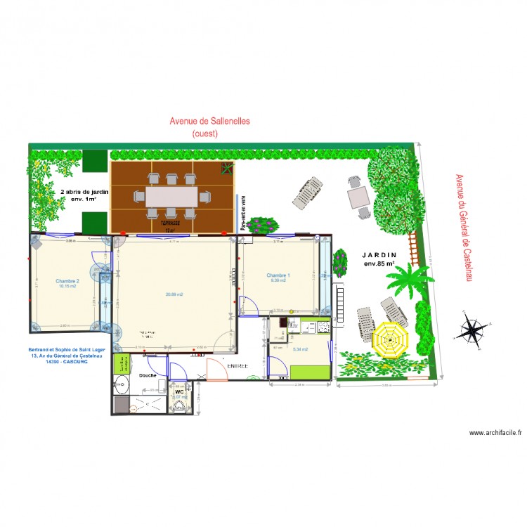 CABOURG 2. Plan de 7 pièces et 49 m2