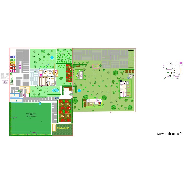 PROJET ECOLIEUX double PORTUGAL + TOURISME. Plan de 24 pièces et 554 m2