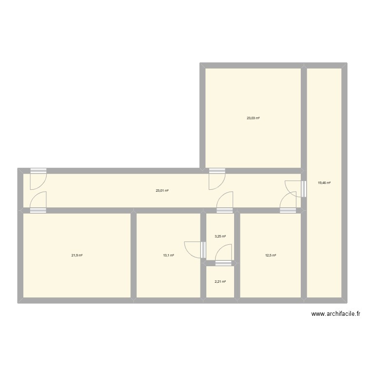 2 ETAGE DROITE . Plan de 8 pièces et 118 m2