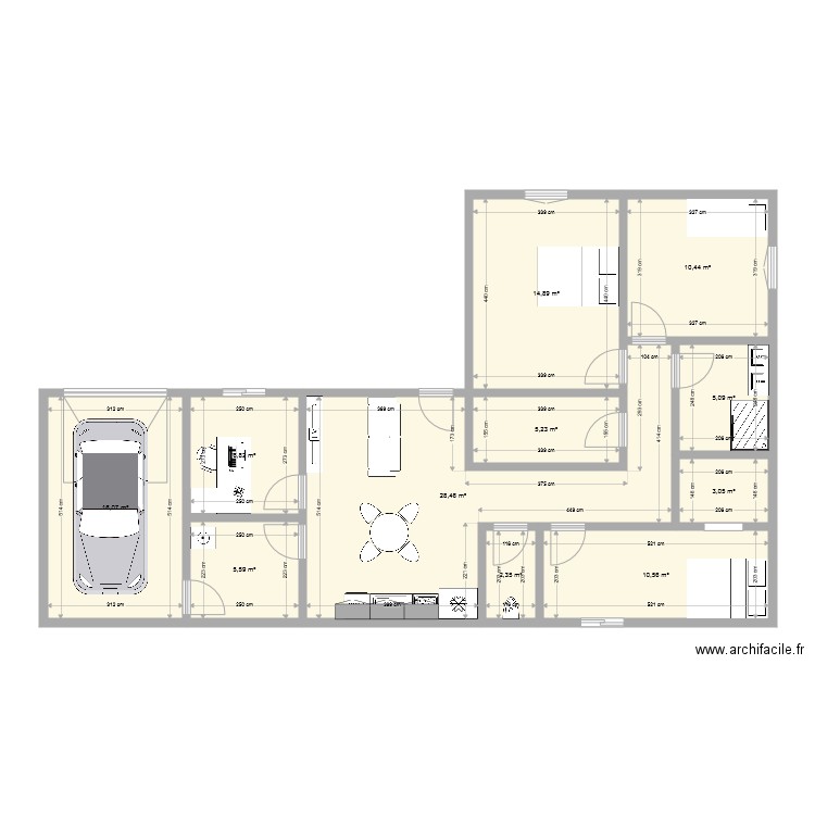 Maison projet archi. Plan de 11 pièces et 109 m2