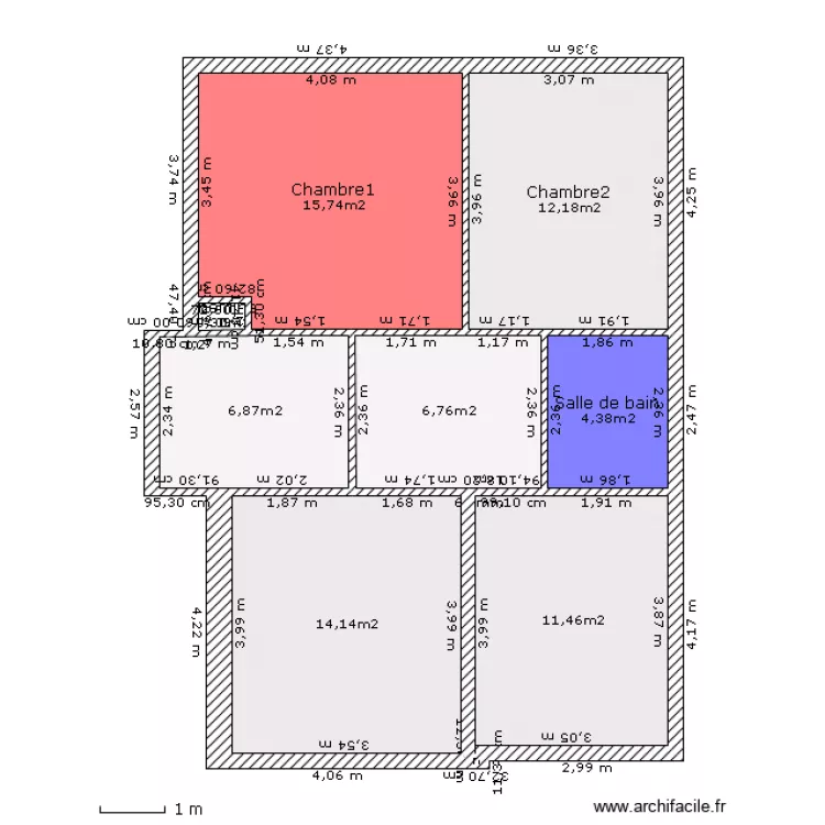 Maison RDC. Plan de 