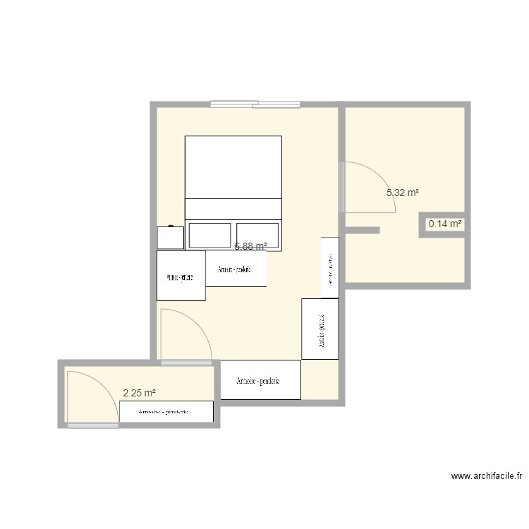 Chambre. Plan de 0 pièce et 0 m2