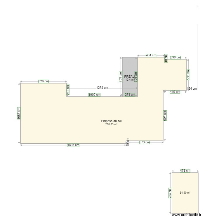 emprise au sol maison garage. Plan de 0 pièce et 0 m2