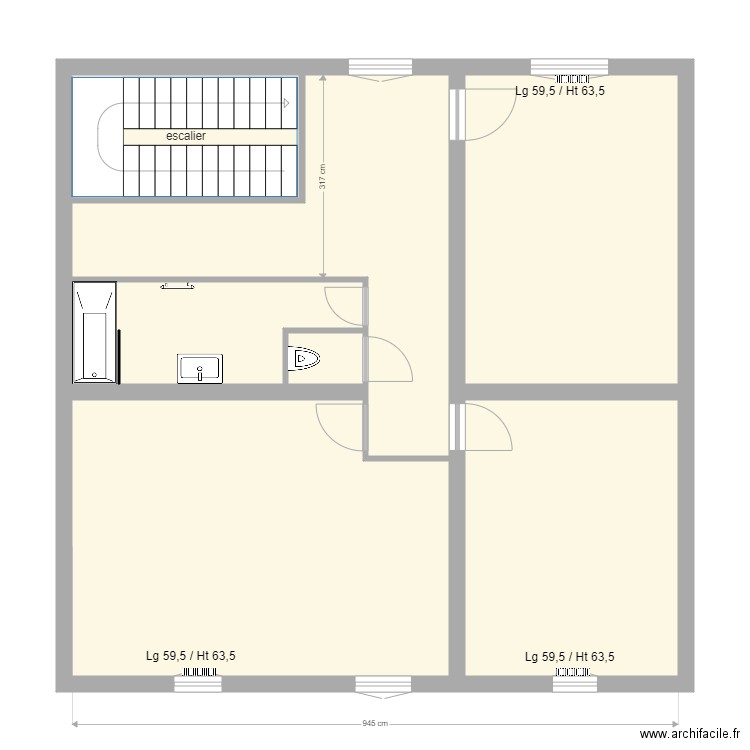 Implatation SDB et rdiateurs R2 ind 0. Plan de 0 pièce et 0 m2