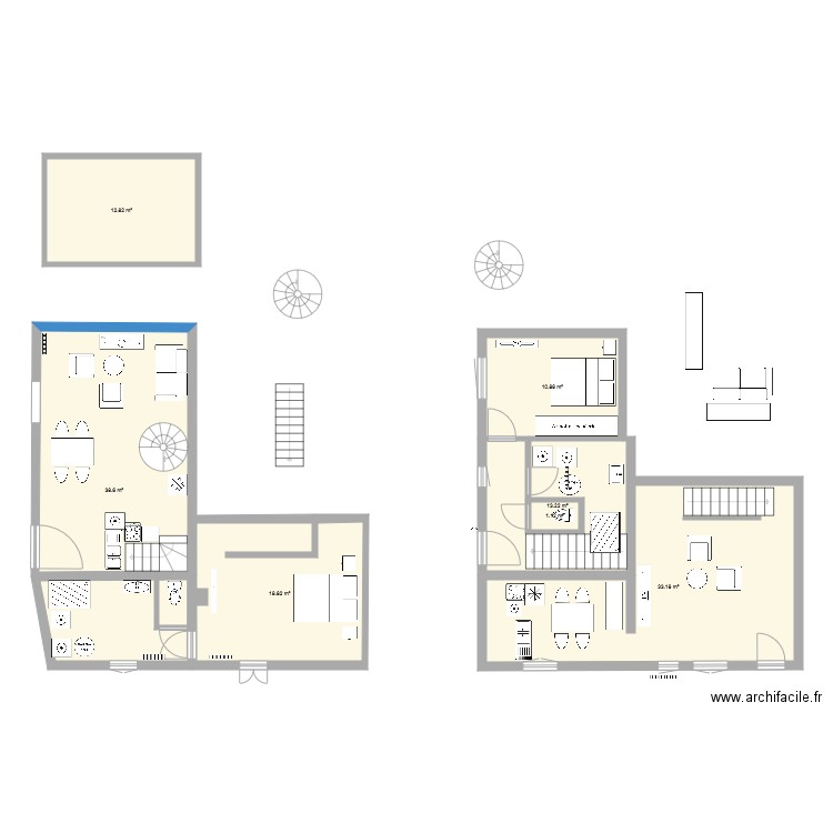 lagnes2 nouvel aménagement nouvelle cuisine loft 1. Plan de 0 pièce et 0 m2