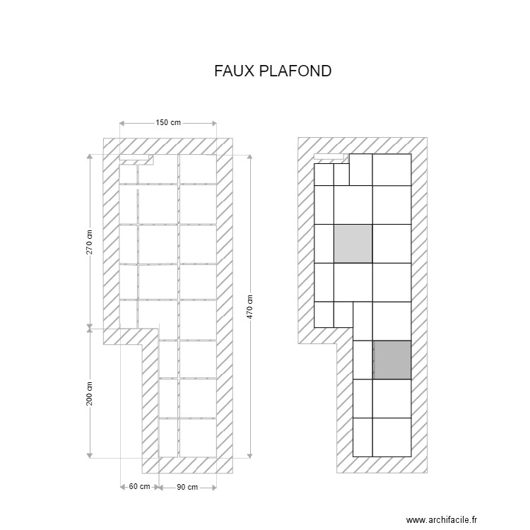 Faux plafond. Plan de 0 pièce et 0 m2