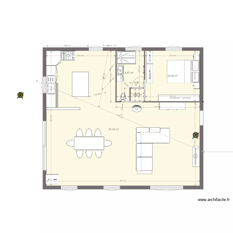 maison muy BASE test 4 evacuation. Plan de 