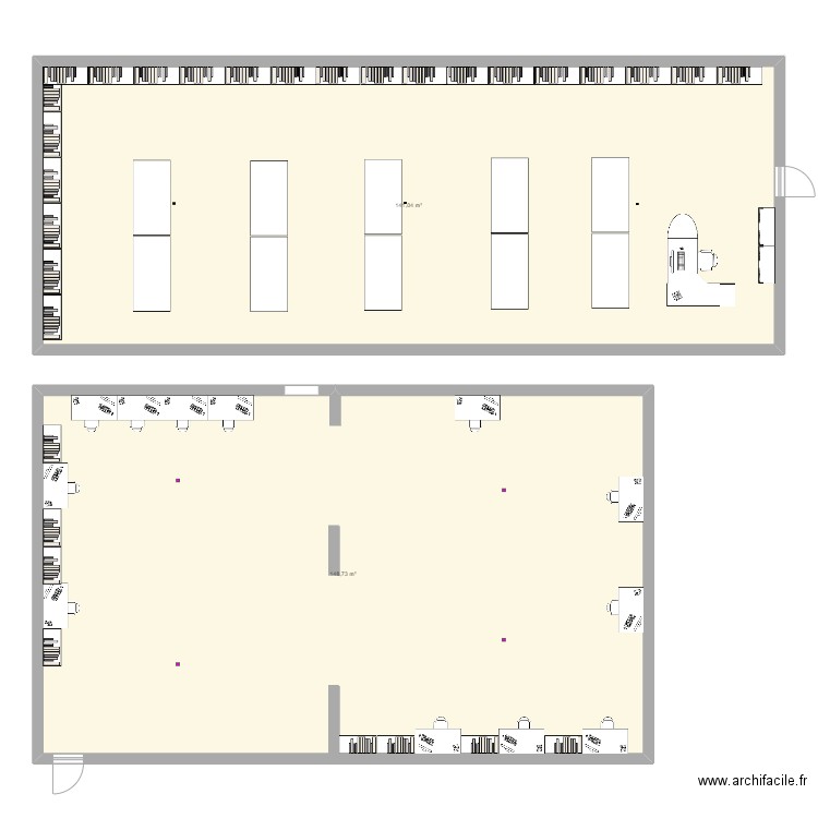 archives. Plan de 2 pièces et 290 m2