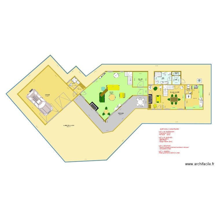 PLAN PC MODIFIE 4 EXTENSION. Plan de 0 pièce et 0 m2
