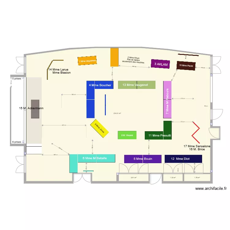 Salle des f&ecirc;tes Kanfen avec exposants 2020 au 16 janvier 2020. Plan de 