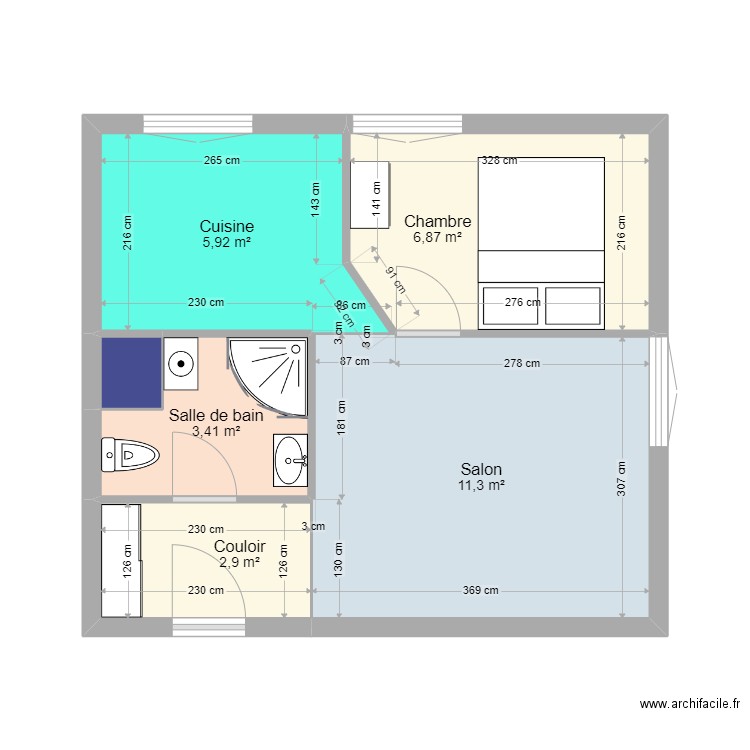 MILISUD 2. Plan de 6 pièces et 31 m2