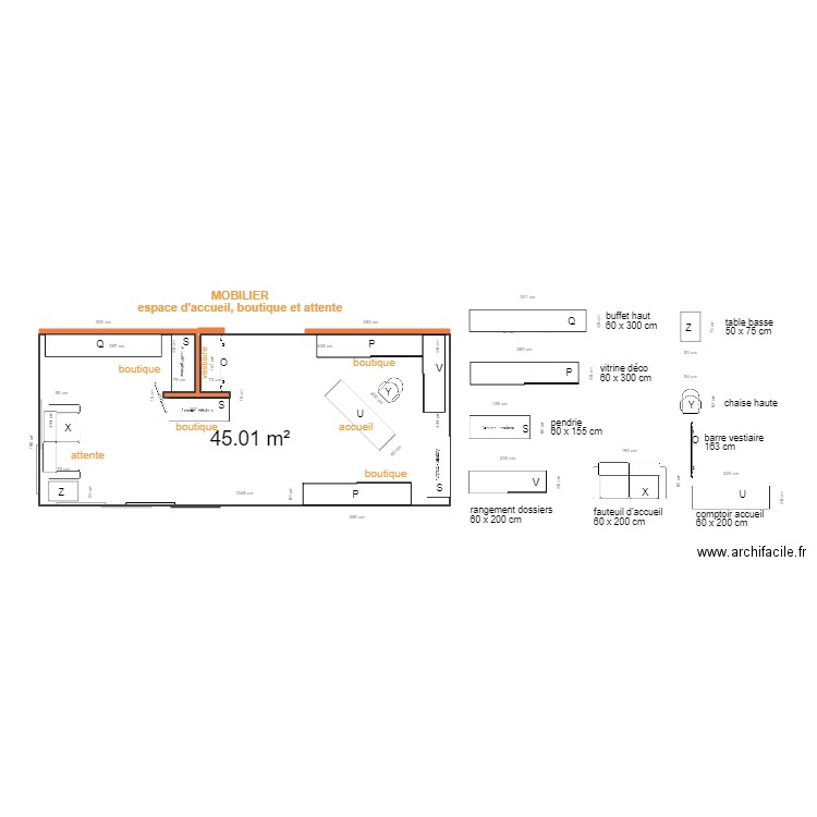 espace accueil boutique accueil. Plan de 0 pièce et 0 m2