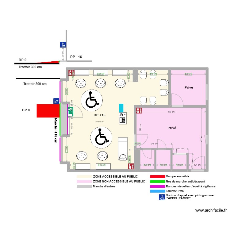 BARBER SHOP DE LA GARE plan de coupe. Plan de 0 pièce et 0 m2