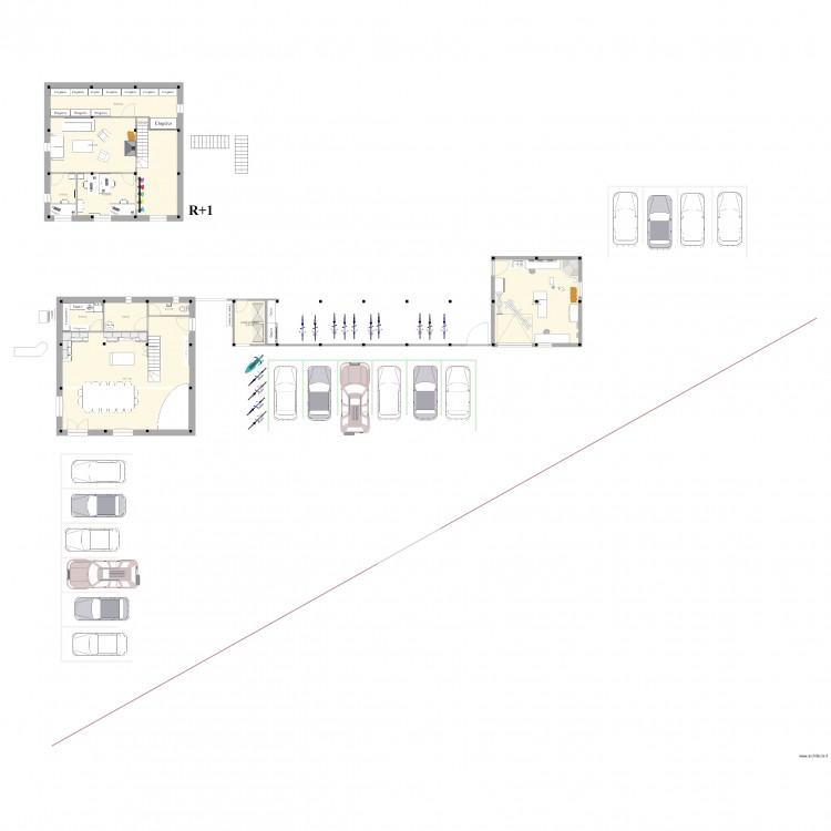 Maison commune 9 trames (9x9 m) 16. Plan de 0 pièce et 0 m2