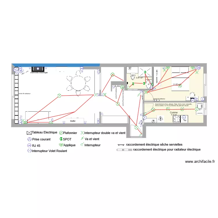 12 08 19  Plan et plan Electrique Niveau 0 avec verrierre sejour escalier. Plan de 