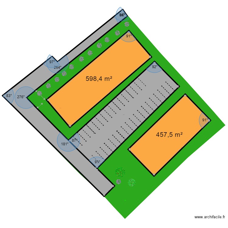 CADET LA PLAINE . Plan de 4 pièces et 2283 m2