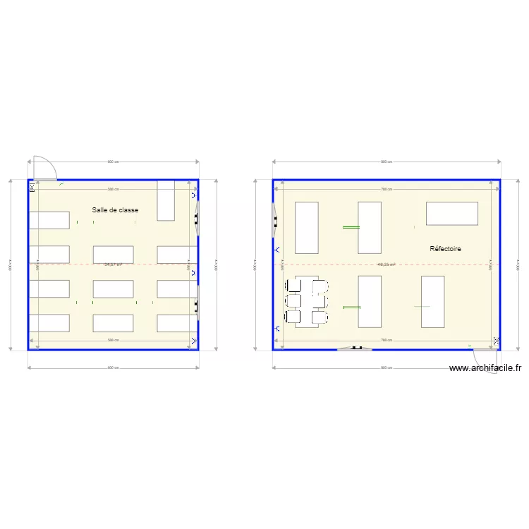 Ecole de Roucourt. Plan de 