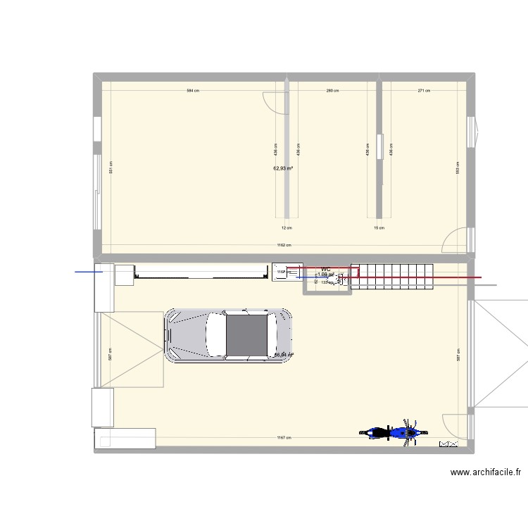 LOFT EAU. Plan de 3 pièces et 133 m2
