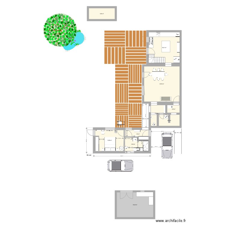 choix 1 Extension sas porte coté. Plan de 10 pièces et 101 m2