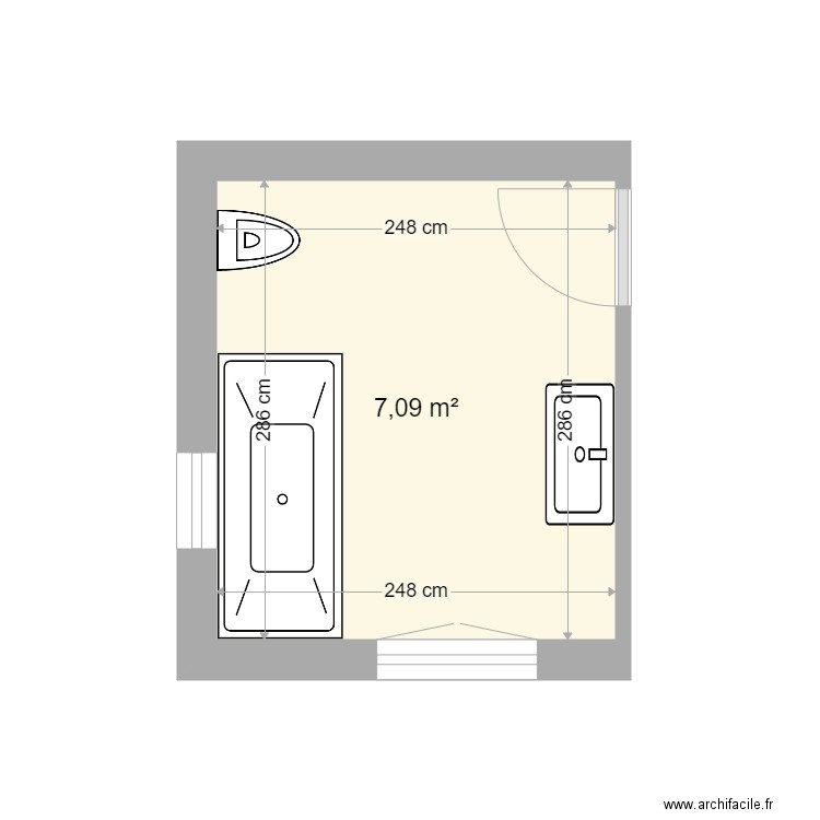 Ribault R C. Plan de 1 pièce et 7 m2