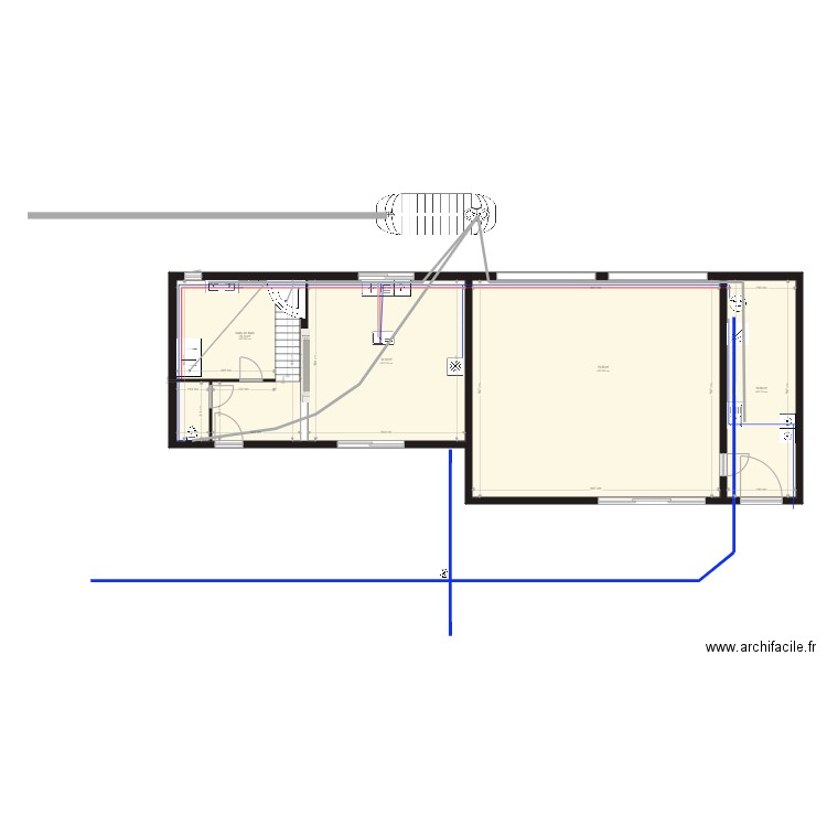 plan maison le carton rez de chaussé plomberie evac. Plan de 0 pièce et 0 m2