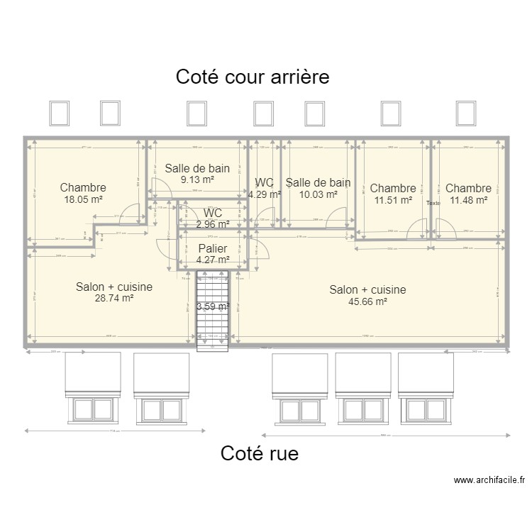 Appartemt 7 et 8 rev02. Plan de 11 pièces et 150 m2