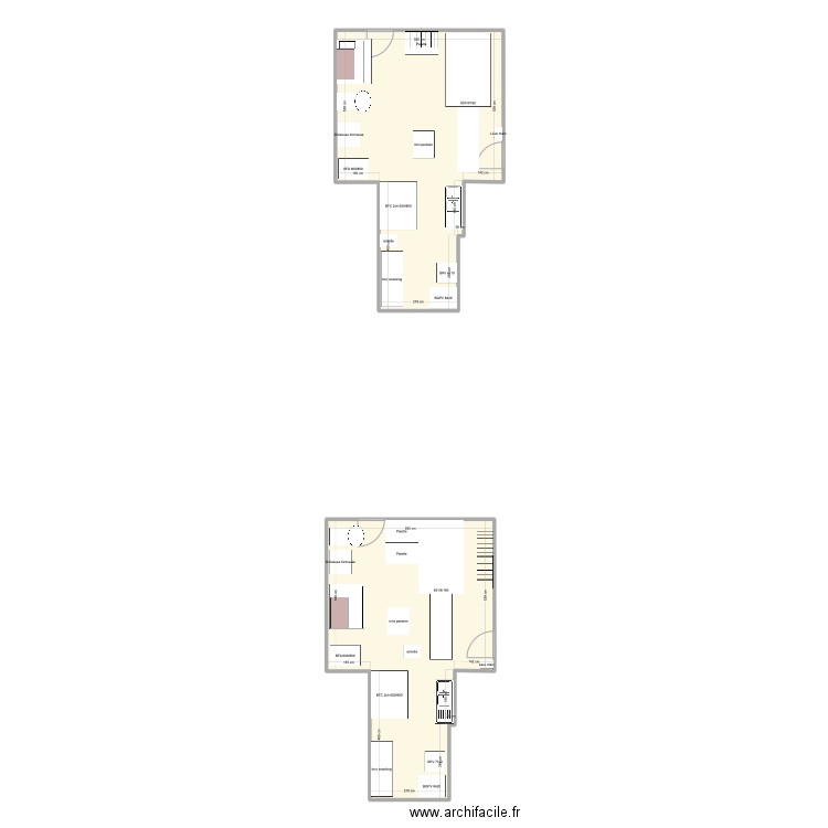 CICCALA. Plan de 2 pièces et 90 m2